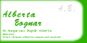 alberta bognar business card